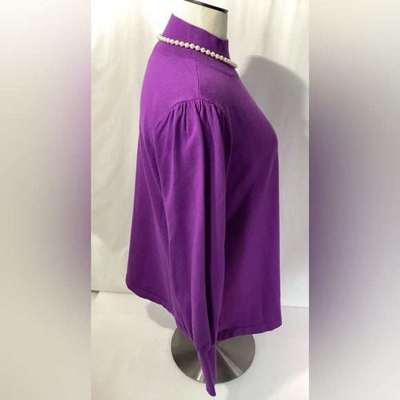 Iman Woman’s Sweater Pullover Size L Color Purple Long Sleeves Knit - Picture 7 of 10